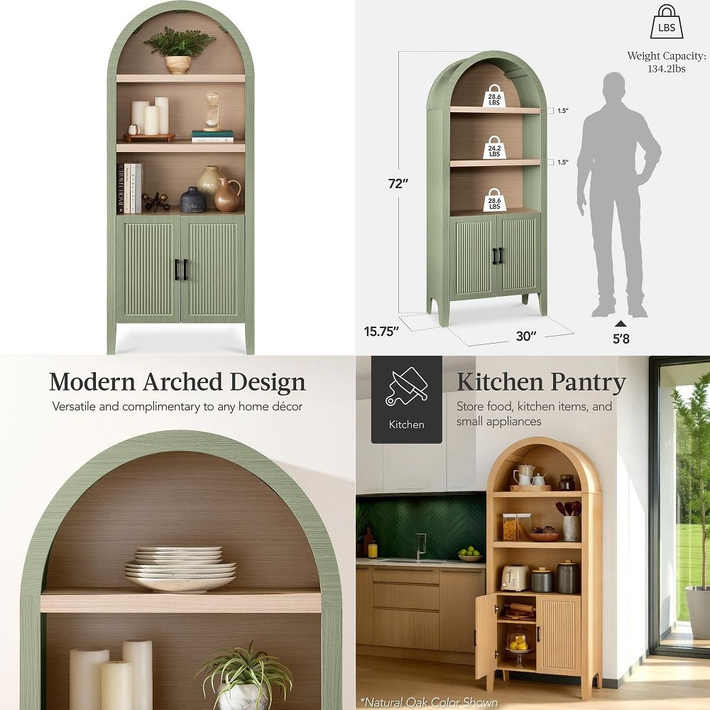 Kitchen - 71 inç Yüksekliğinde Kavisli Mutfak Kiler