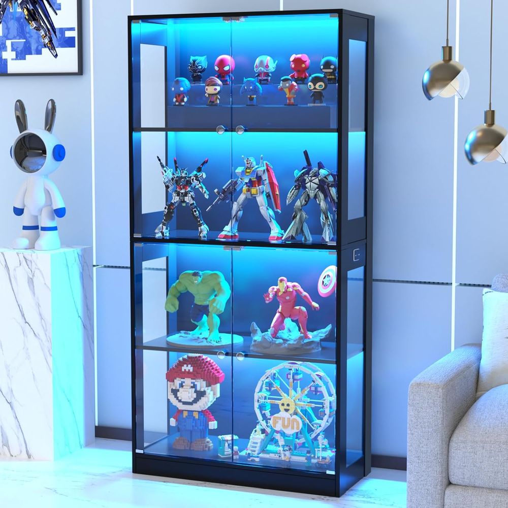 Storage & Organization - 65 Cam Kapılı Vitrin, Sensörlü Aydınlatmalı