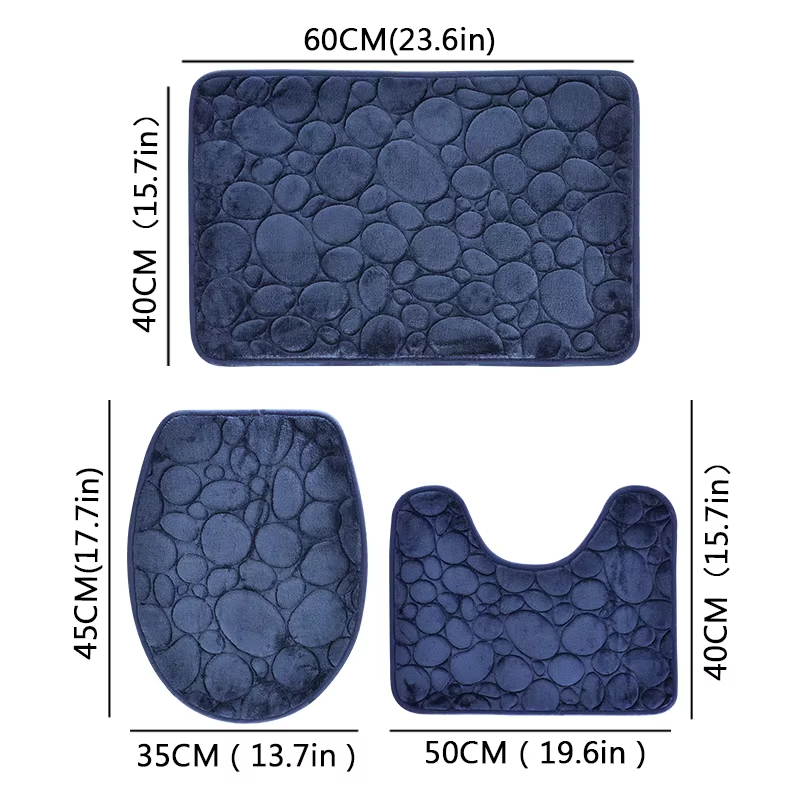 Quick Dry Diatomite Bath Mat - 3 adet/takım banyo paspasları kaymaz yumuşak
