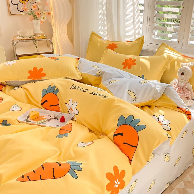 Duvet Cover Sets With Zipper - Sevimli Havuç Nevresim Takımı Fermuarlı Çocuklar