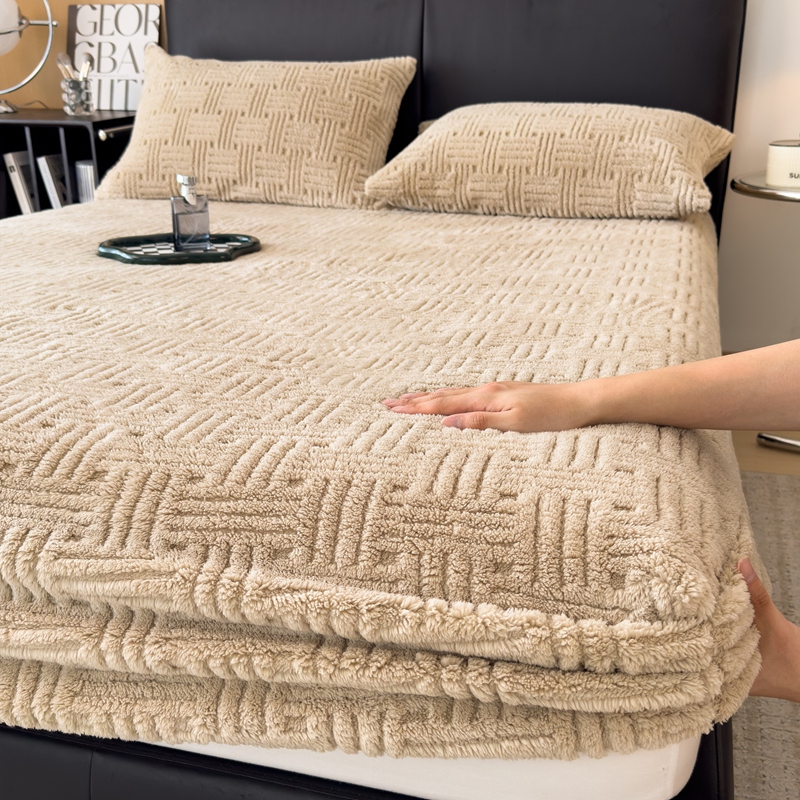 Fitted Bed Sheets Deep Pocket - Kışlık Kabartmalı Peluş Çarşaf Yumuşak Sıcak
