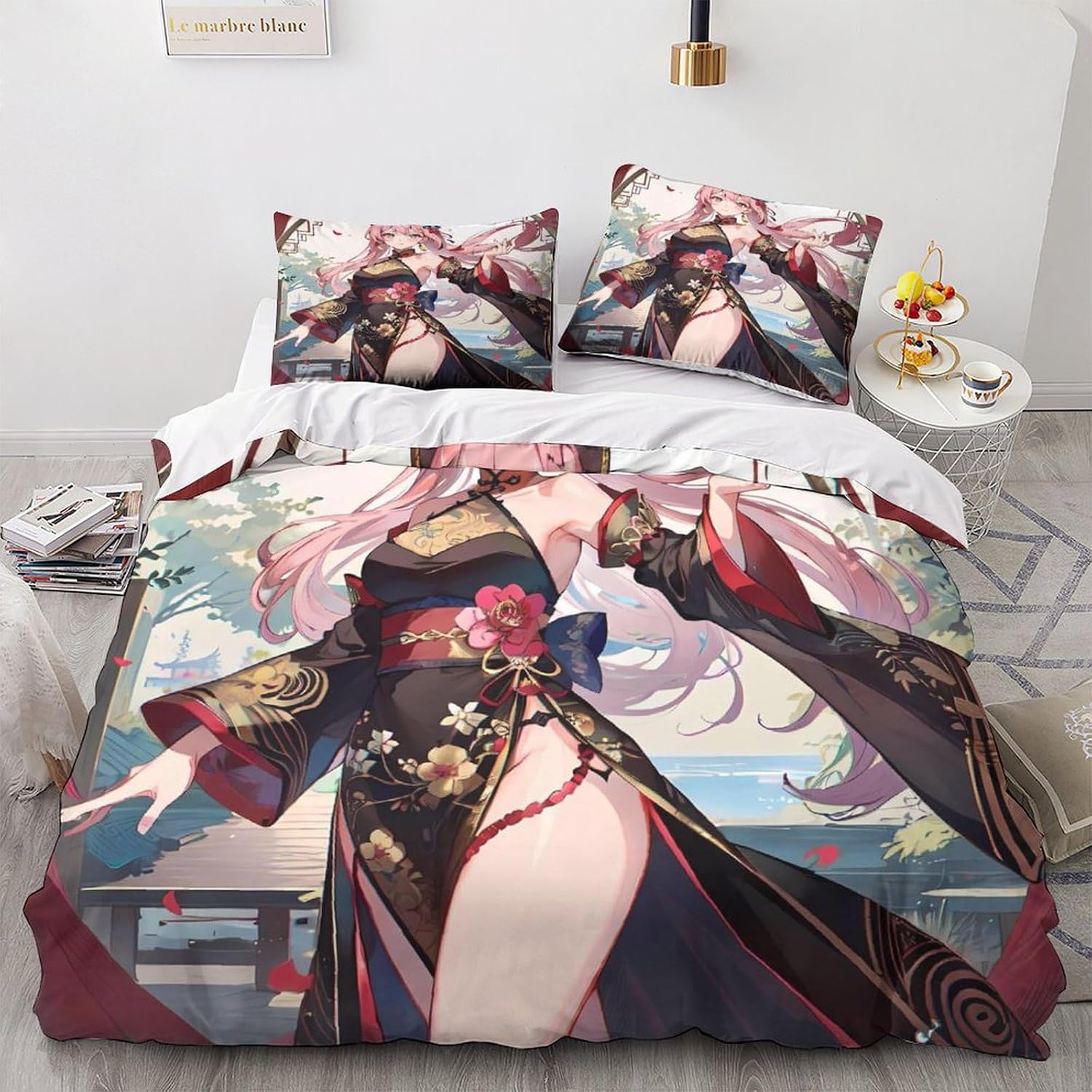 Duvet Cover Sets With Zipper - Anime kız nevresim seti karikatür yatak