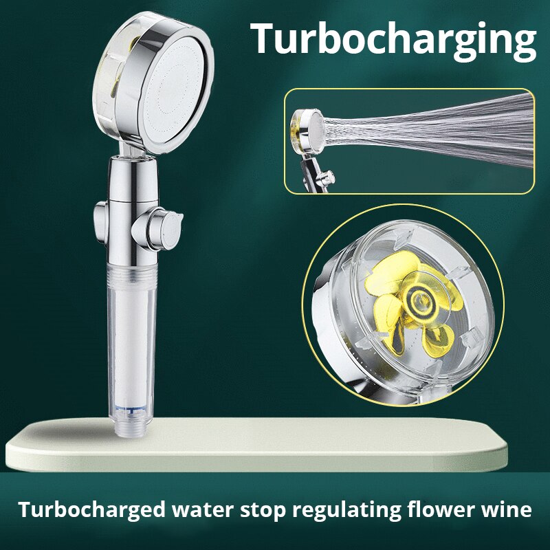 High Pressure Shower Head Handheld - Yeni pervane tahrikli duş başlığı pamuk