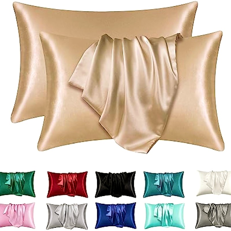 Satin Silk Pillowcase Hair Skin - 2 adet Saten İpek Yastık Kılıfı,