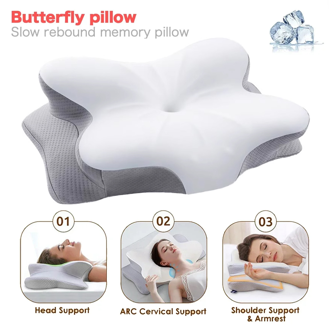 Memory Foam Orthopedic Pillow Neck Pain - Ergonomik Ortopedik Bellek Köpük Yastık Nefes