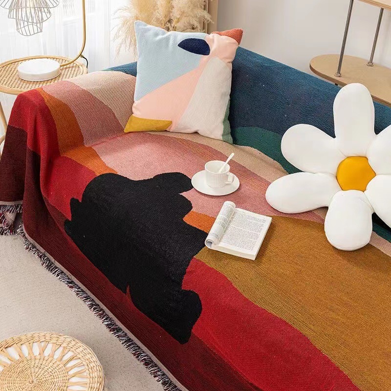 Boho Throw Blanket Fringe - Tekstil Şehir Ins Alacakaranlık Konu Battaniye