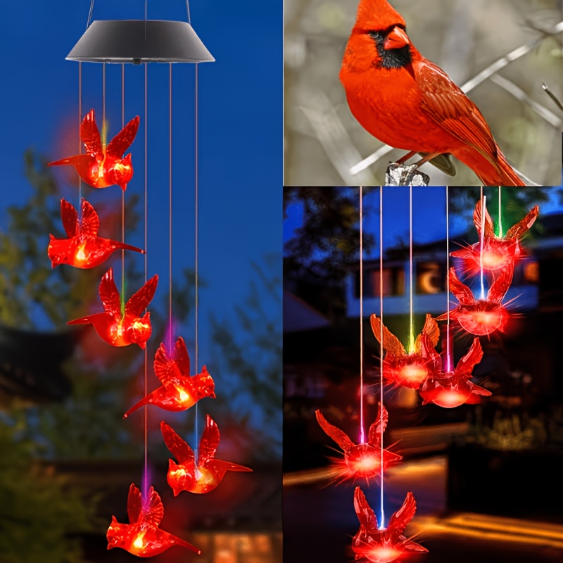 Lighting - Güneş Enerjili Alevli Kuş Rüzgar Çanı