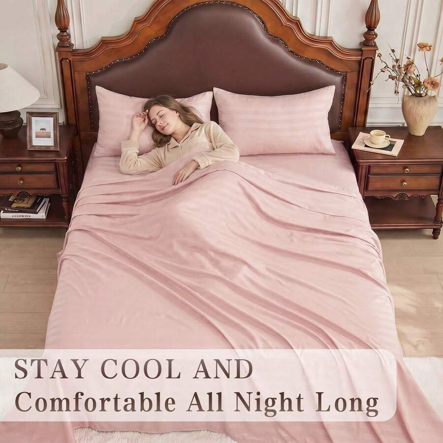 Çizgili Serinletici Çarşaf Set - Fitted Bed Sheets Deep Pocket incelemesi ve fiyatı