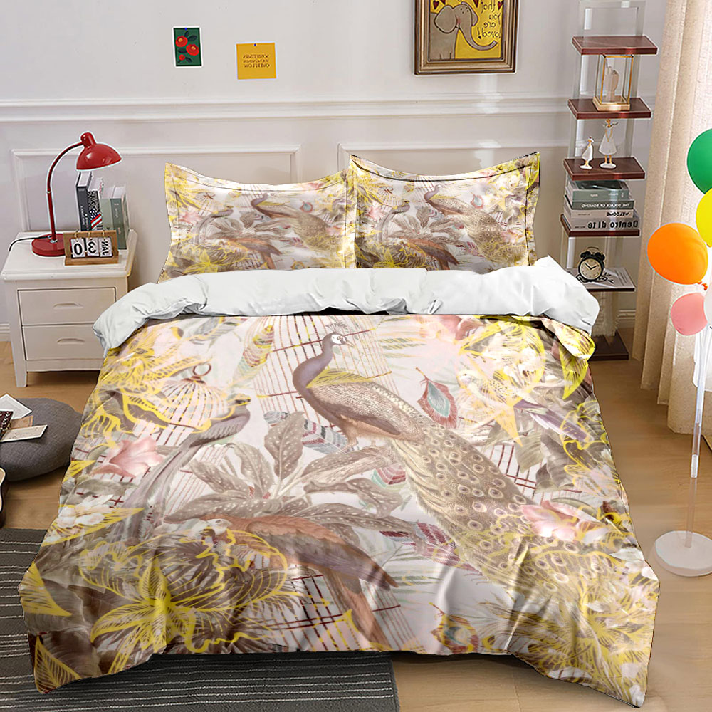 Vintage tavus kuşu kuş kafesi  - Aesthetic Floral Duvet Cover incelemesi ve fiyatı