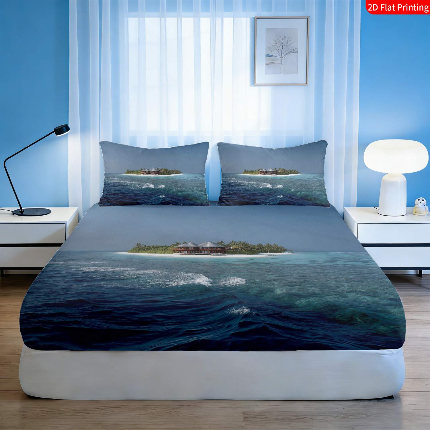 Tropikal Ada Yatak Örtüsü Seti - Fitted Bed Sheets Deep Pocket incelemesi ve fiyatı