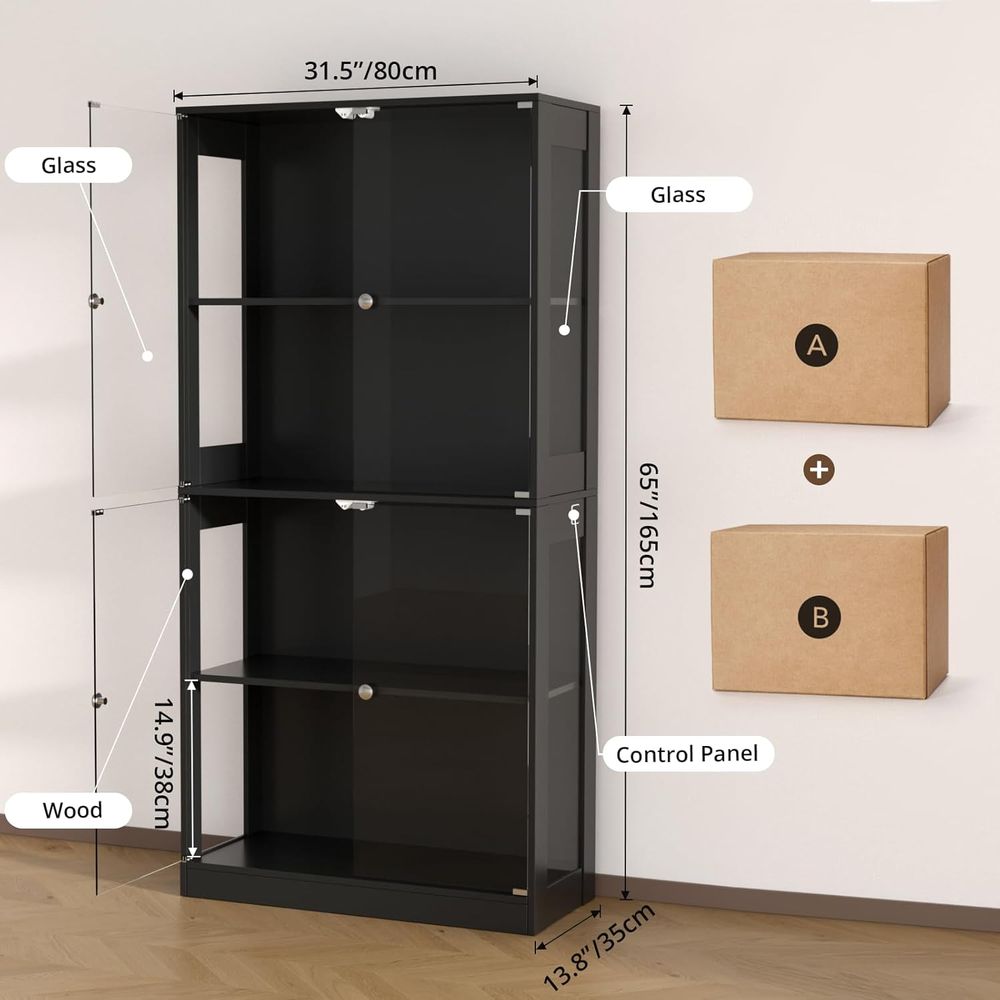 65 Cam Kapılı Vitrin, Sensörlü - Storage & Organization incelemesi ve fiyatı