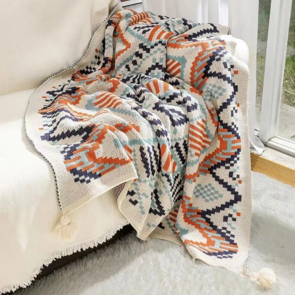 Vintage Kalın Örgü Boho Battan - Boho Throw Blanket Fringe incelemesi ve fiyatı