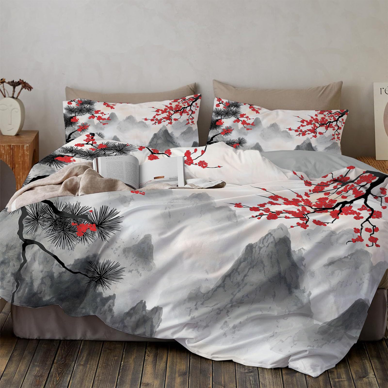 Japon Tarzı Dalgalar Kraliçe N - Duvet Cover Sets With Zipper incelemesi ve fiyatı
