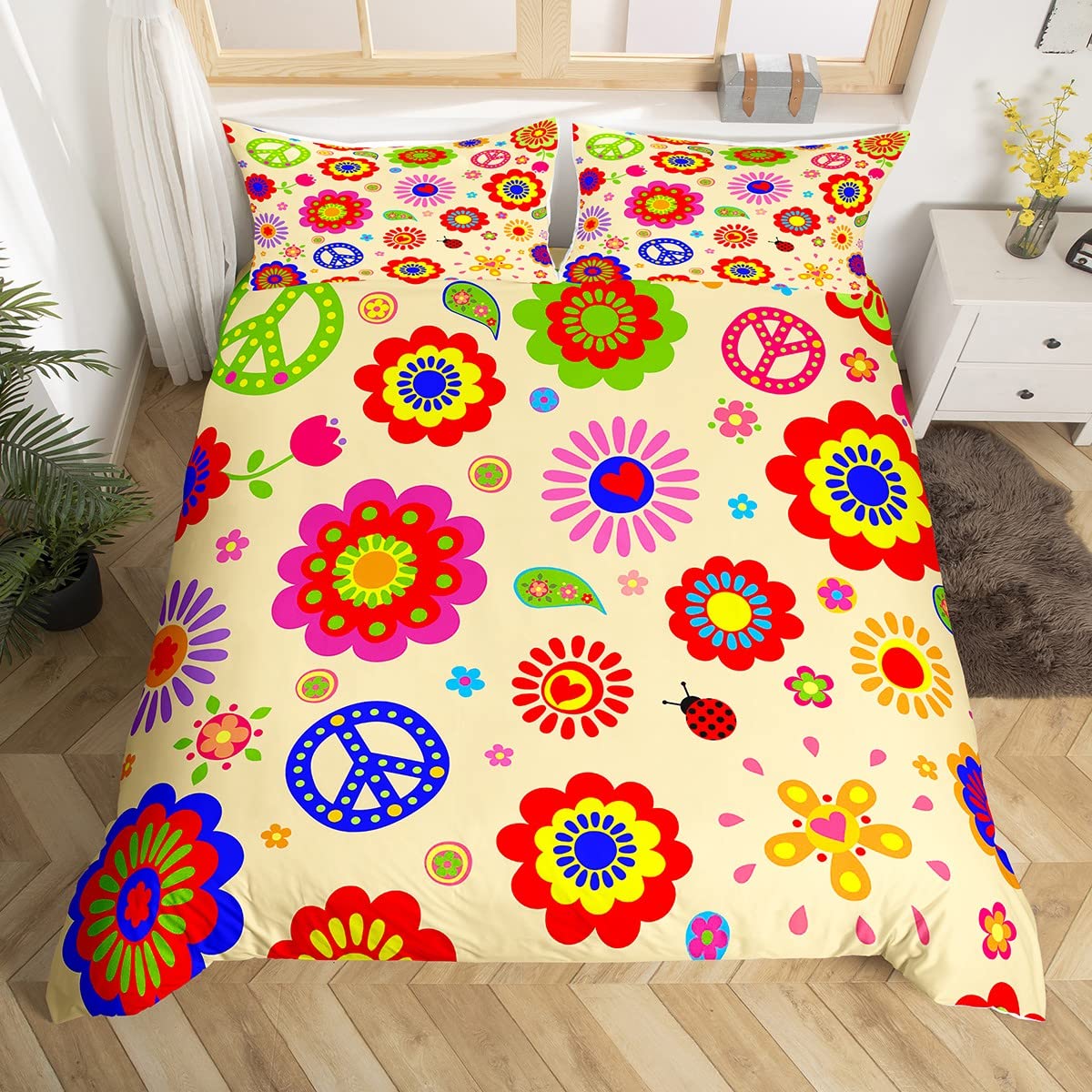 Groovy Yorgan Örtüsü Kraliçe R - Aesthetic Floral Duvet Cover incelemesi ve fiyatı