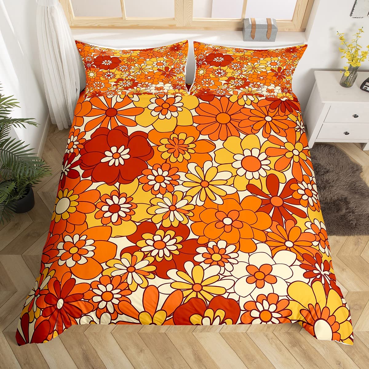 Groovy Yorgan Örtüsü Kraliçe R - Aesthetic Floral Duvet Cover incelemesi ve fiyatı