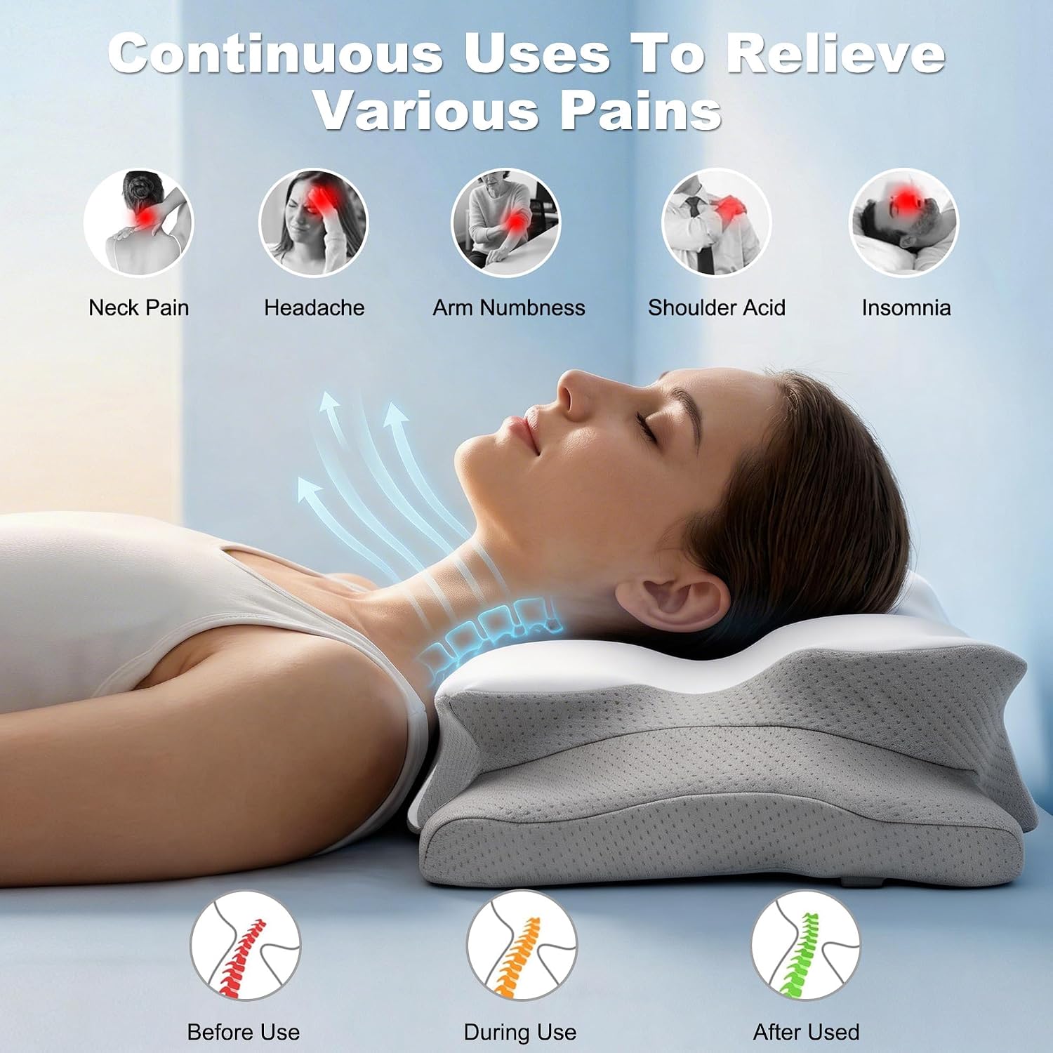 Boyun Ağrılarını Gidermek İçin - Memory Foam Orthopedic Pillow Neck Pain incelemesi ve fiyatı