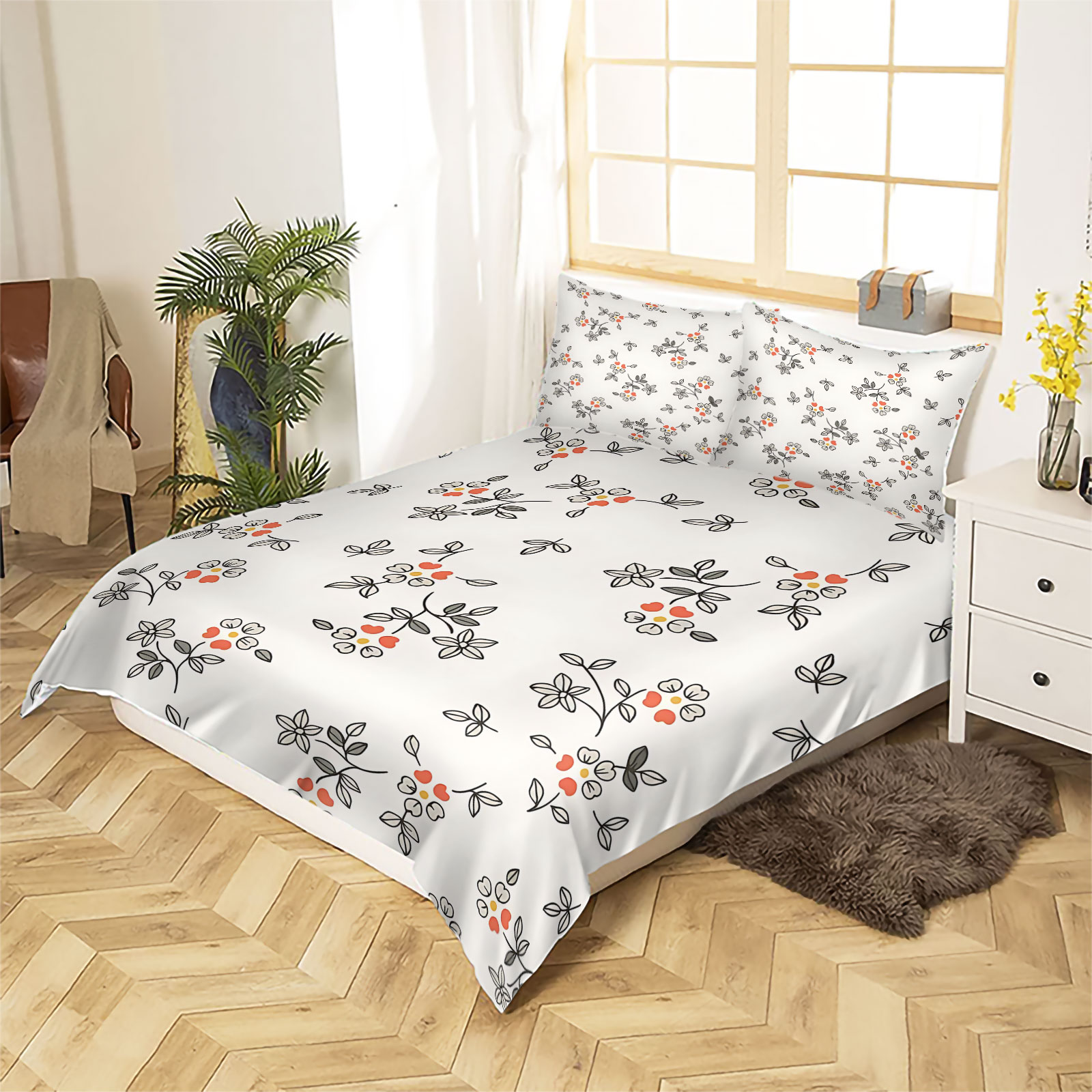 Minimal Elle Çizilmiş İnce Çiz - Aesthetic Floral Duvet Cover incelemesi ve fiyatı