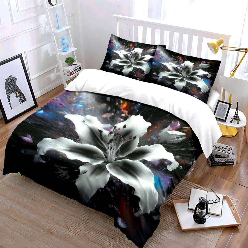 Soyut Beyaz Zambak Çiçekli Nev - Aesthetic Floral Duvet Cover incelemesi ve fiyatı