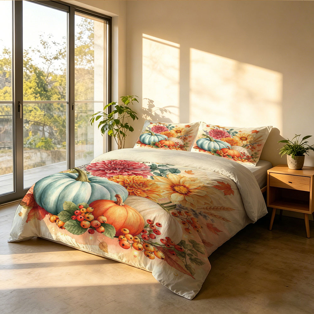 Suluboya Açık Mavi Kabak Ayçiç - Aesthetic Floral Duvet Cover incelemesi ve fiyatı